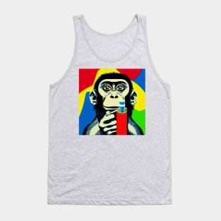 Colorful smoking monkey Tank Top